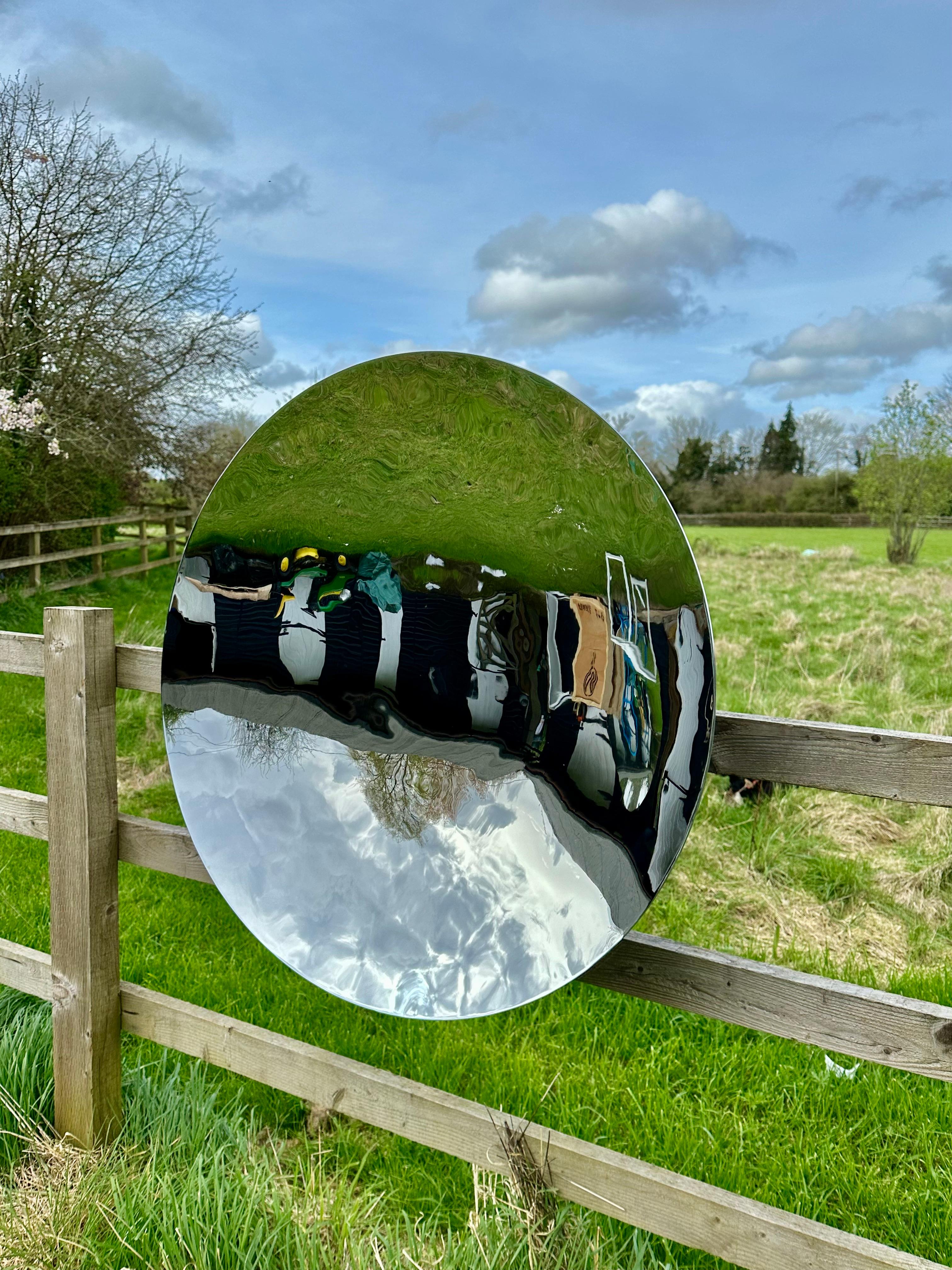 Acier inoxydable Miroir mural concave en acier inoxydable Silver 100cms/39.3