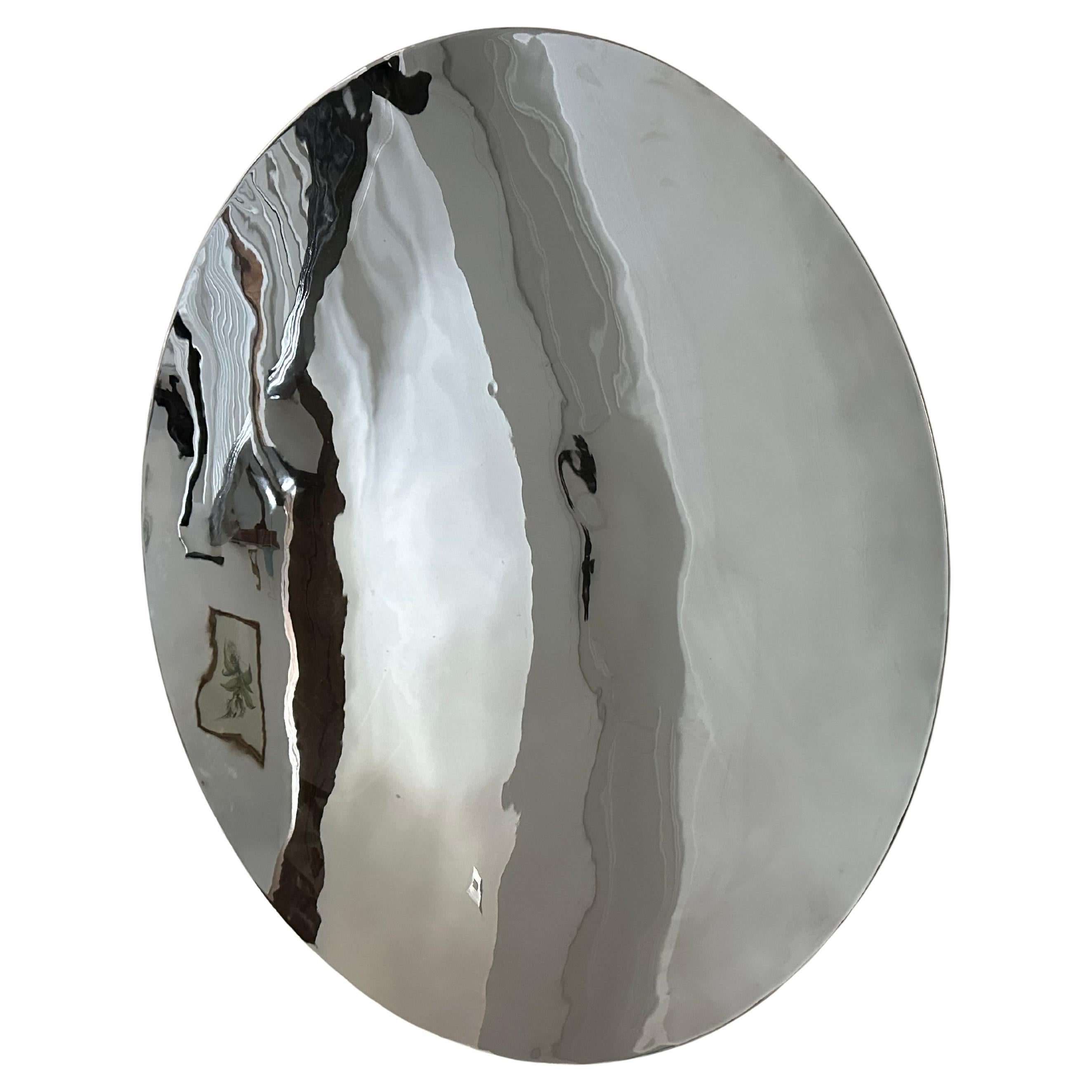 Specchio da parete concavo in acciaio inox argento 100cm/39.3"