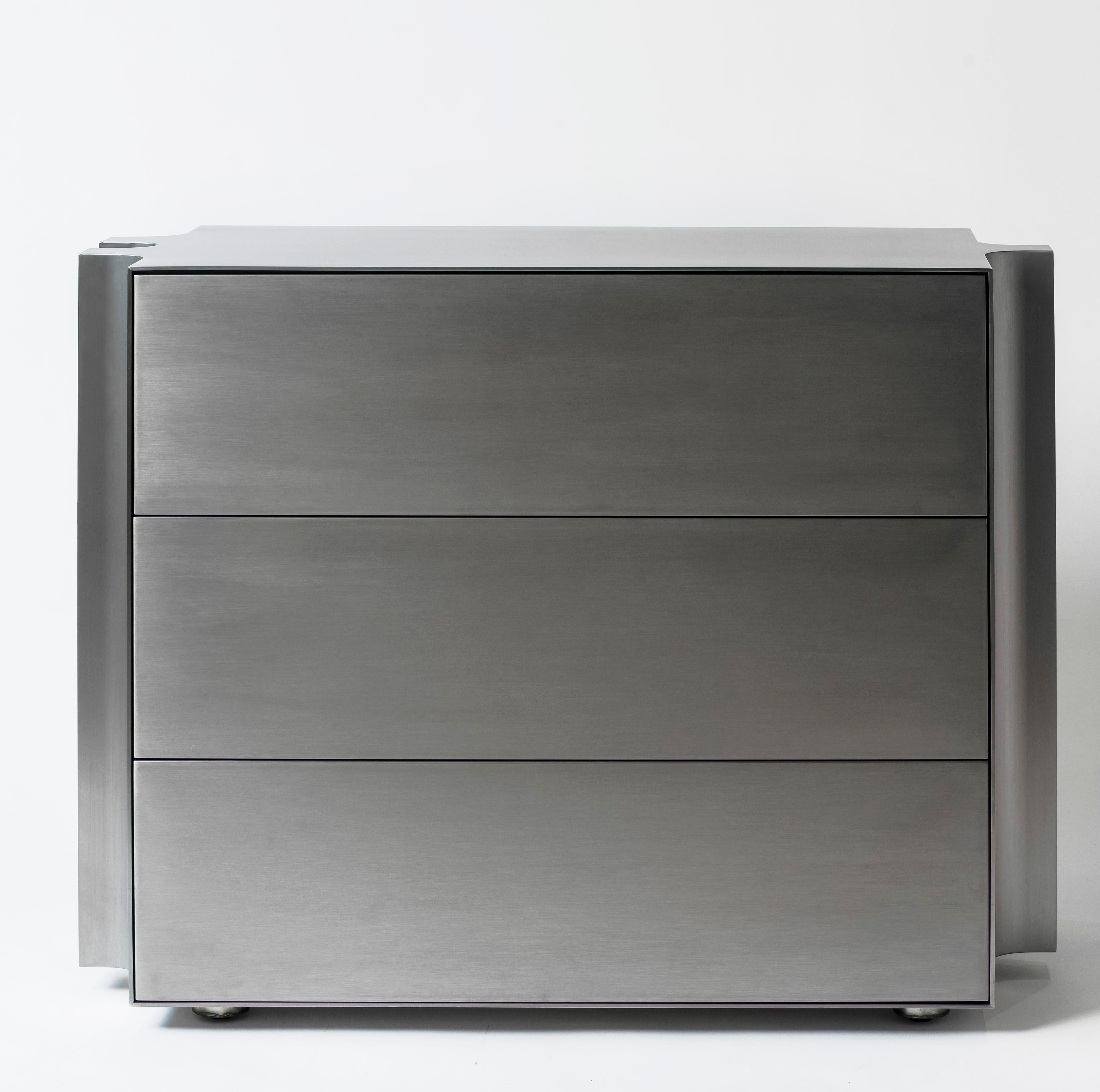 Silver Stainless Steel Moon Dresser by Matteo Cibic for Delvis Unlimited For Sale 13