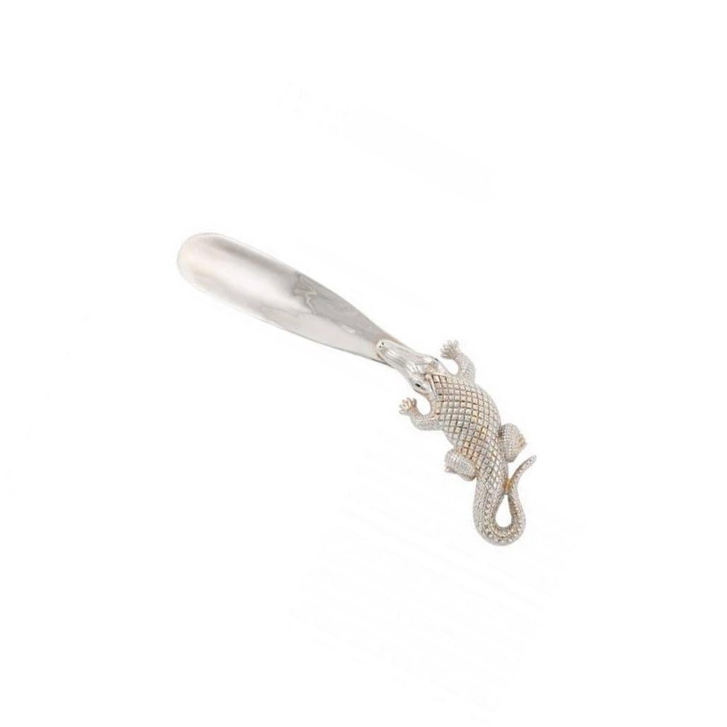 Contemporary Silver Stalking Alligator Shoehorn by John Landrum Bryant For Sale