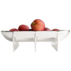 Contemporary Large Silver Standing Bowl by Fort Standard, in Stock
