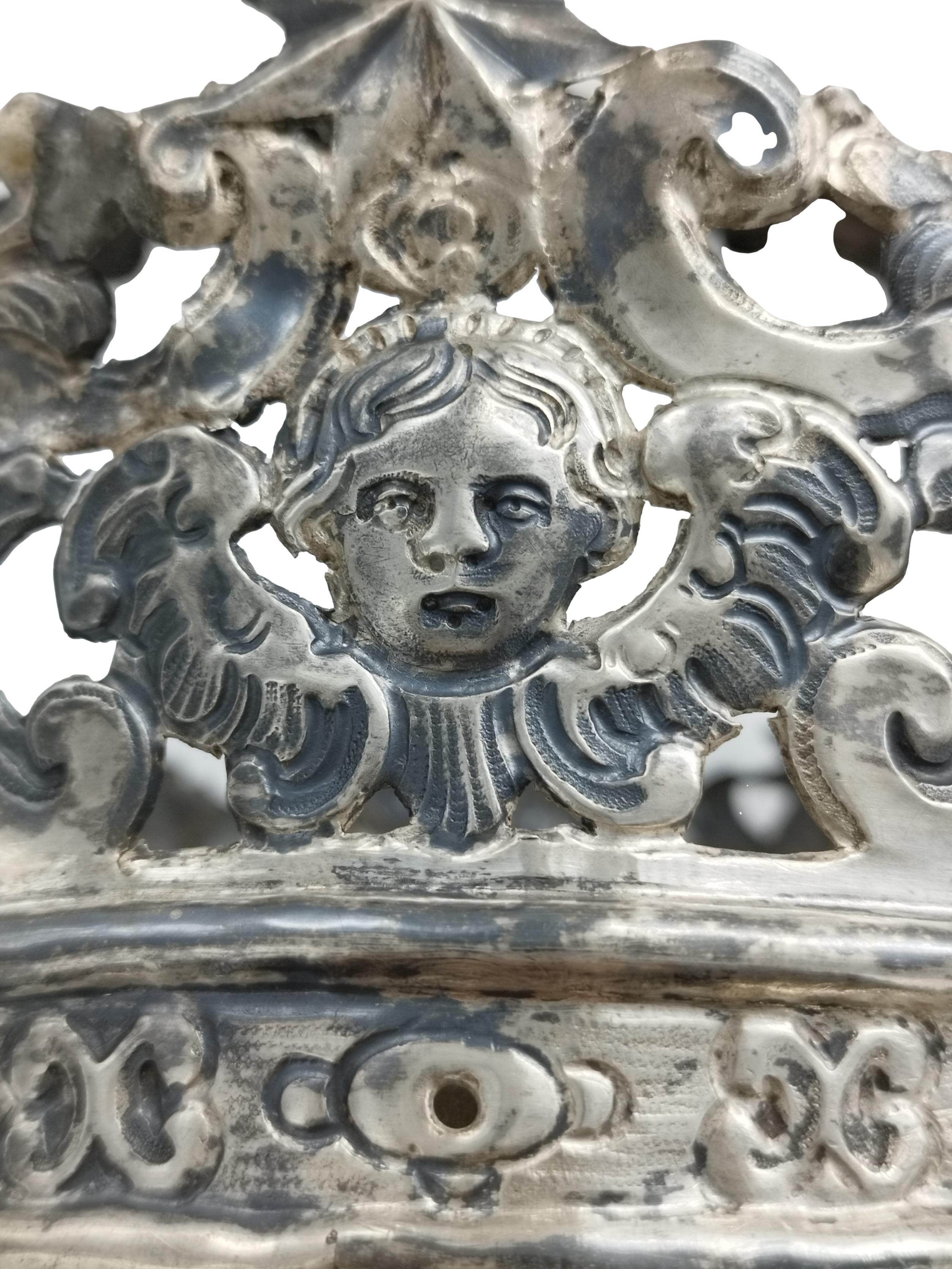 Silver Statue Crown, Neapolitan Workshop, Italy Mid-19th Century In Good Condition In Naples, IT