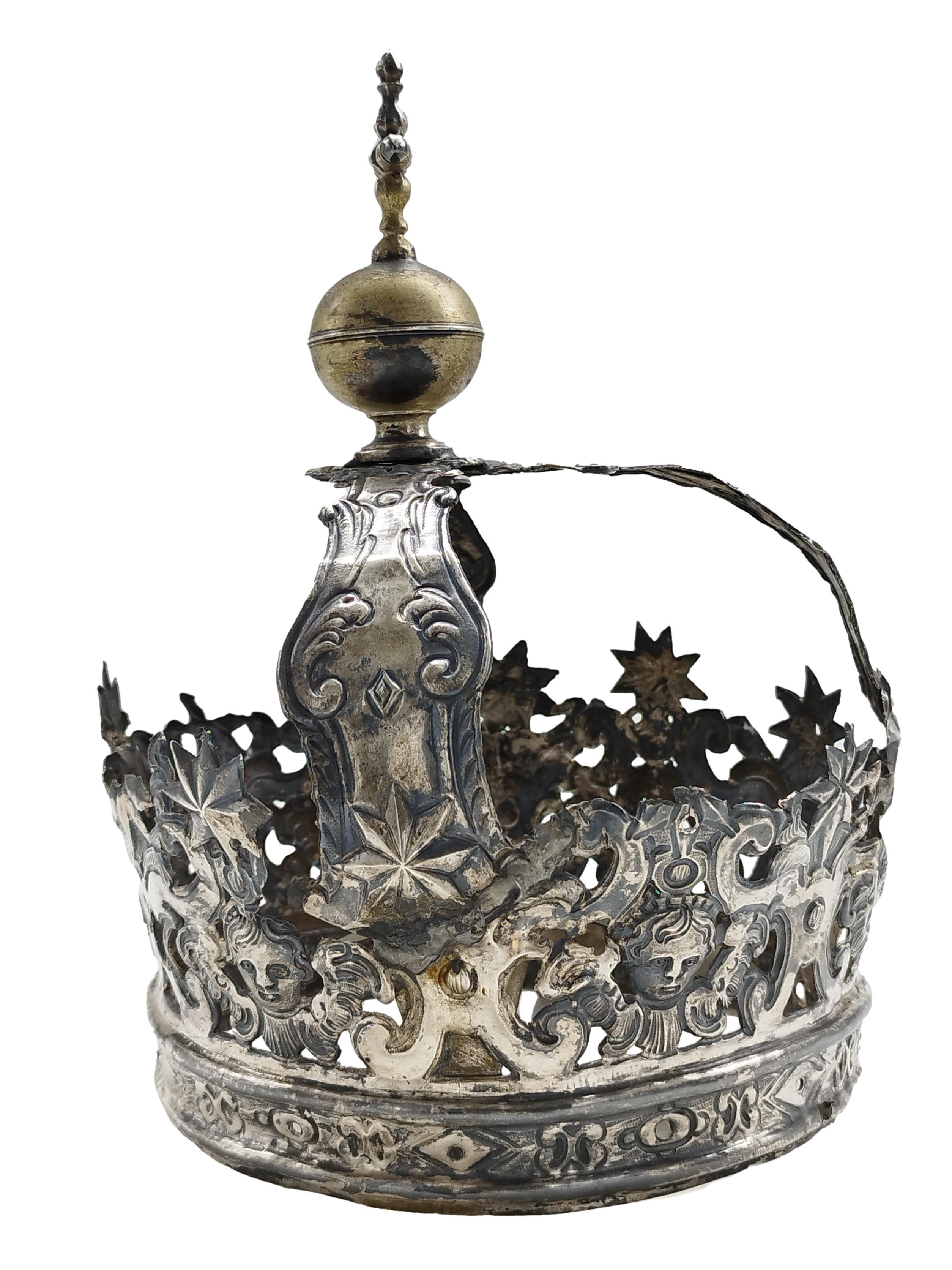 Silver Statue Crown, Neapolitan Workshop, Italy Mid-19th Century 4
