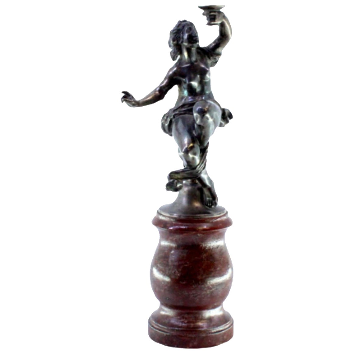 Silver statue of a female figure