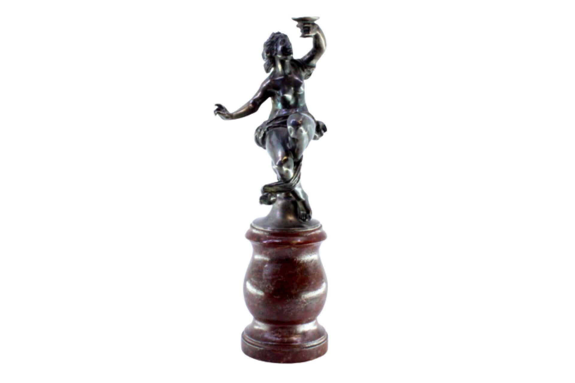 Silver statue of a female figure For Sale