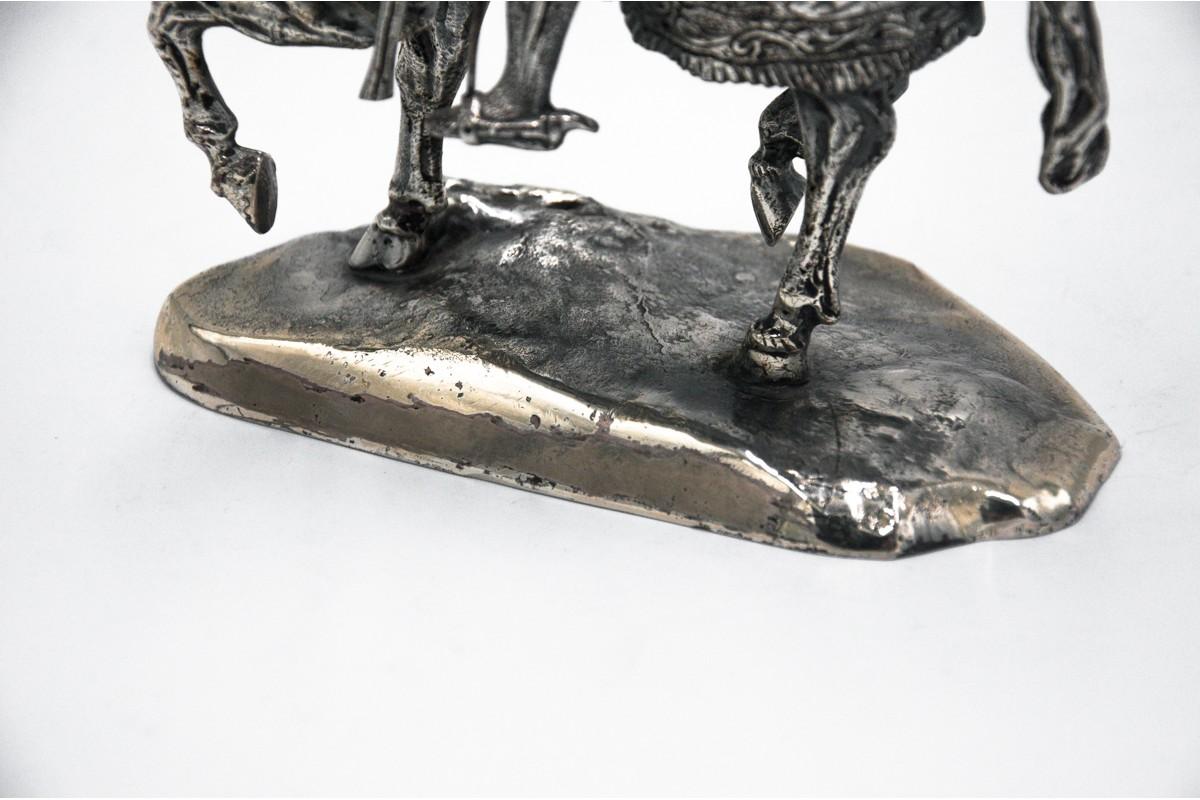 Silberstatue eines Ritters zu Pferd, 800er Silber, Italien im Angebot 5
