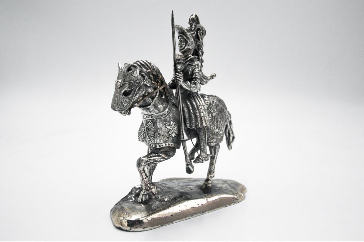 Silver Statue of a Knight on Horseback, 800 Silver, Italy For Sale 10