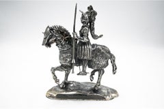 Silver Statue of a Knight on Horseback, 800 Silver, Italy