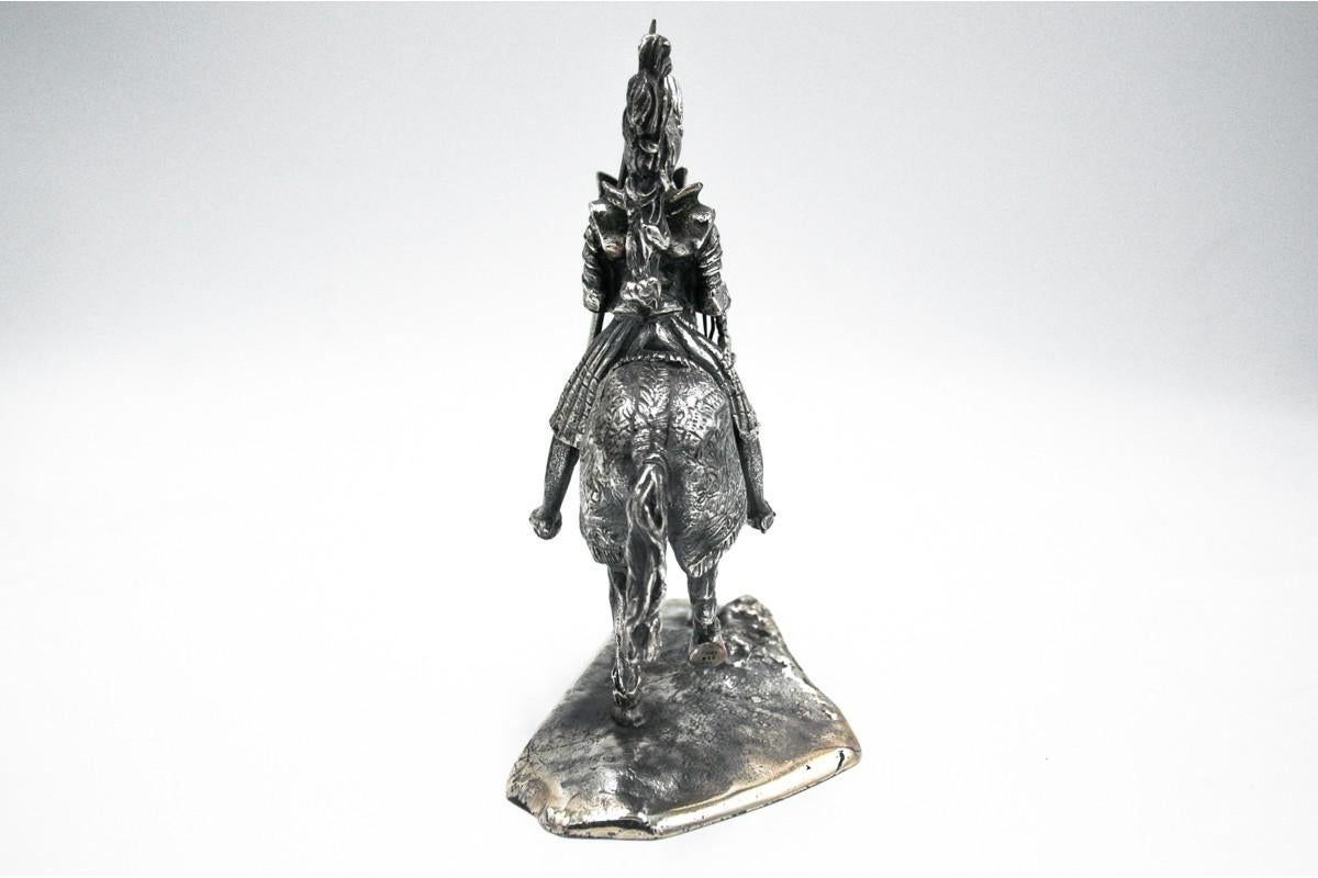 Silver Statue of a Knight on Horseback, 800 Silver, Italy For Sale 1