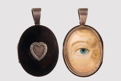 Silver sterling and onyx lock pendent. United States second half of 19th century