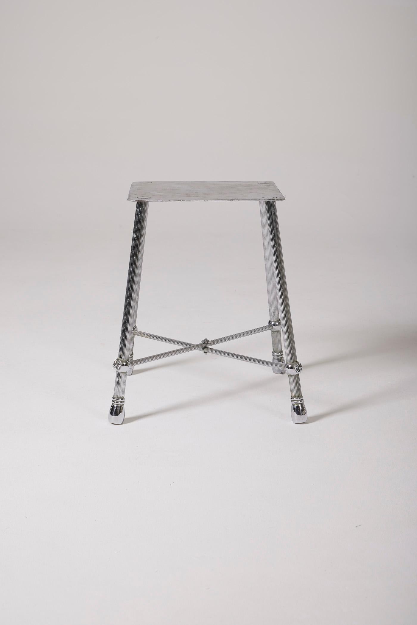 Space Age Silver stool For Sale