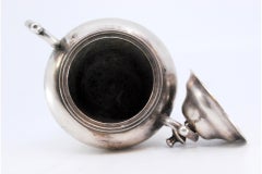 Silver sugar bowl, round base and two handles with applications