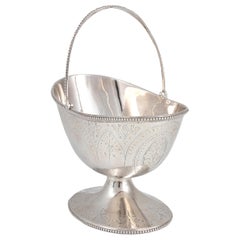 Silver Sugar Bowl with Handle, England, 1876