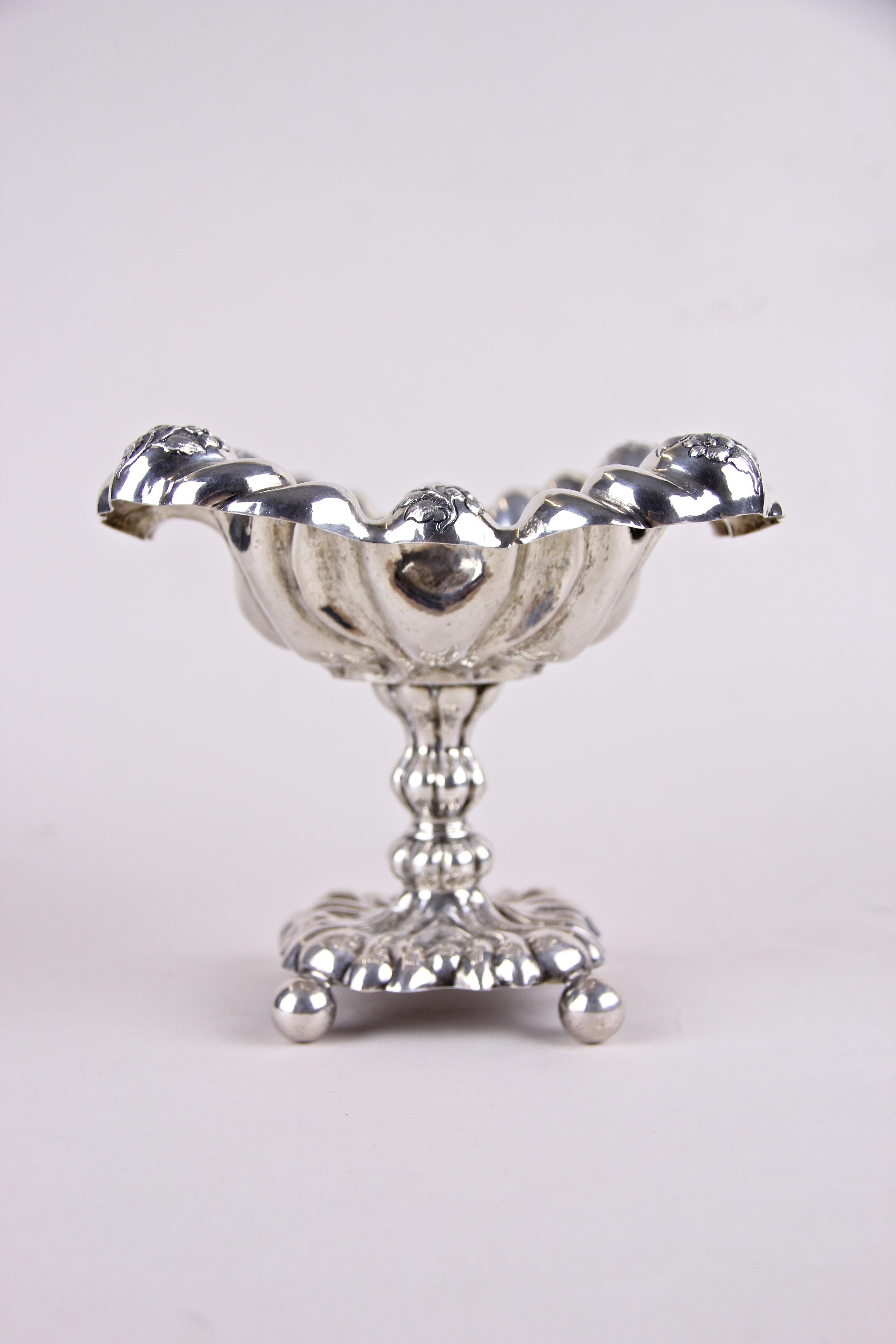 Austrian Silver Sugar Bowl with Sugar Tongs Hallmarked, Austria, circa 1840