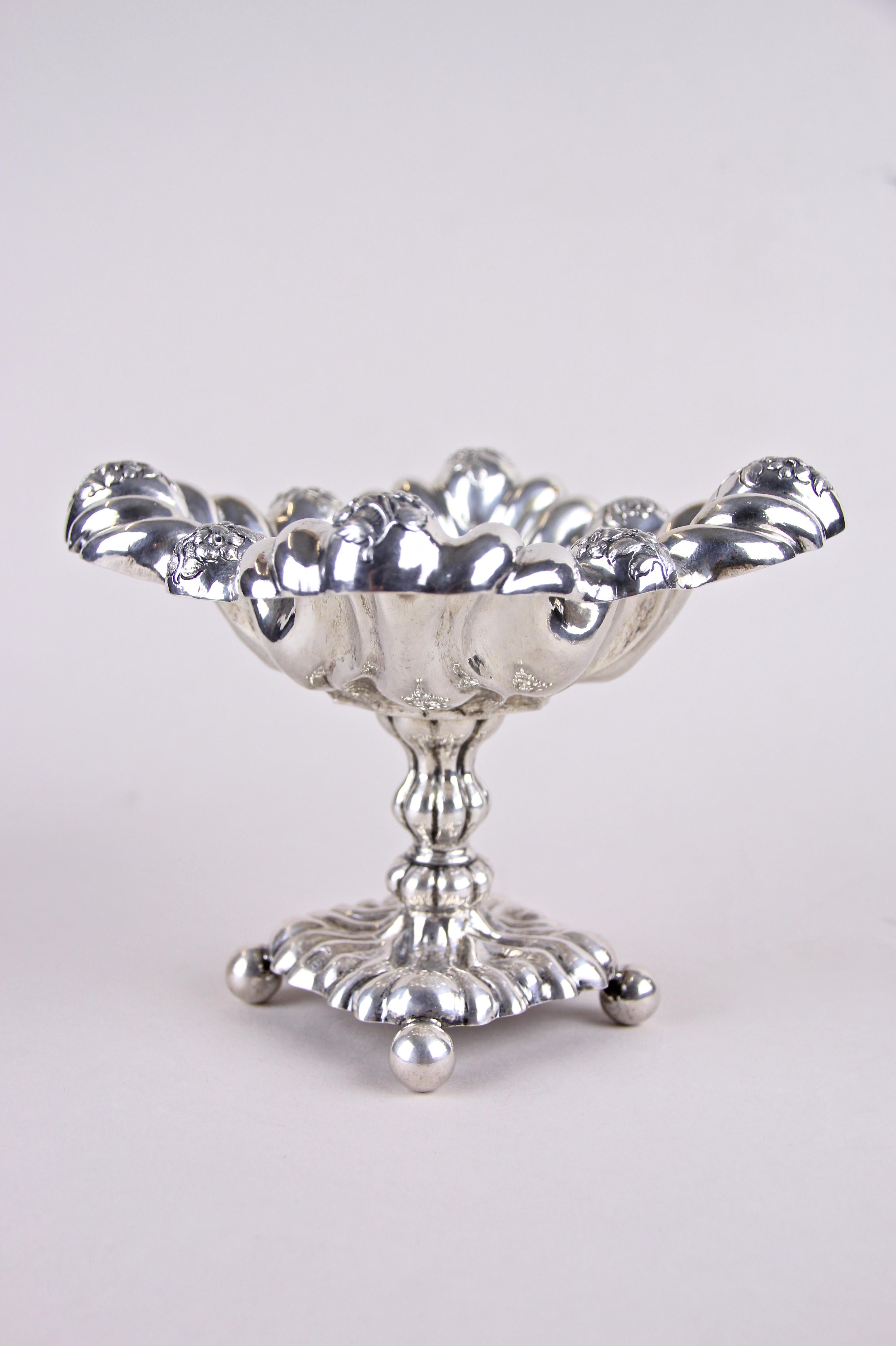 Silver Sugar Bowl with Sugar Tongs Hallmarked, Austria, circa 1840 1