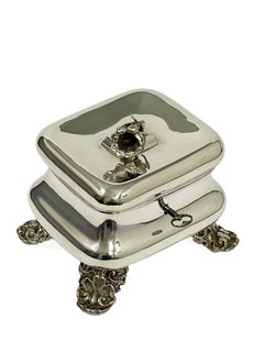 Silver Sugar Box Raised on Four Feet, Vienna Austria, 1853