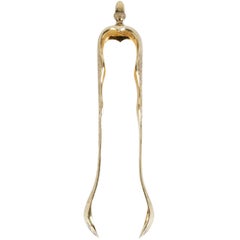 Silver Sugar Tongs, France by Jean Simon Deveaux (JD), Middle of 19th Century