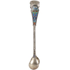 Silver sugar tongs with enamel David Andersen Norway Oslo 1888 - 1925