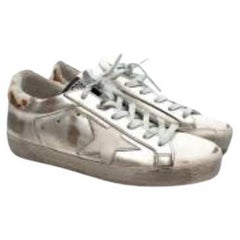 Silver Superstar Ponyhair Trim Sneakers