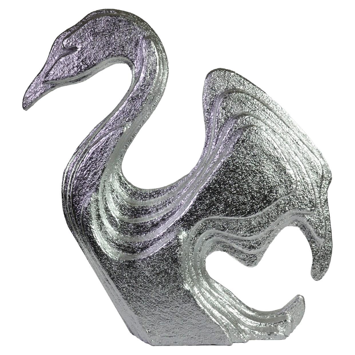 Silver Swan Sculpture For Sale