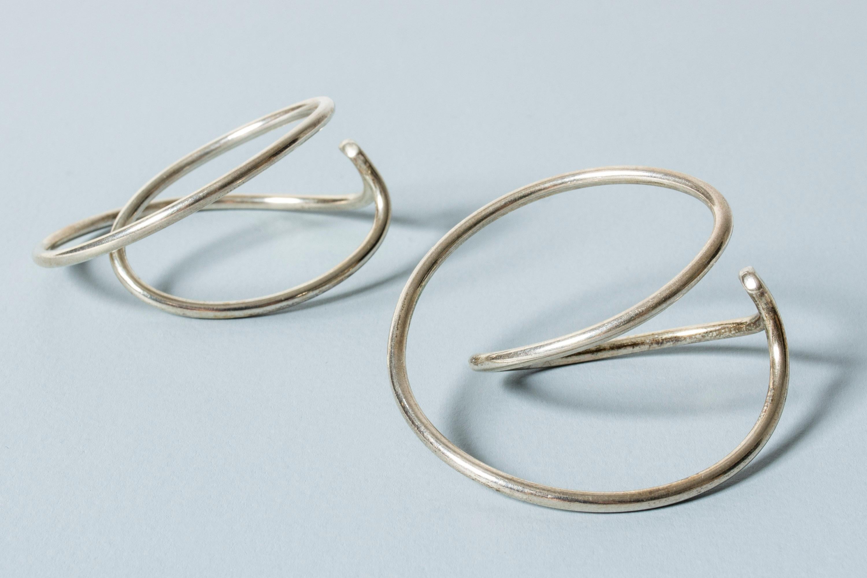 Modernist Silver “Swing” Earrings by Allan Scharff, Denmark, 1980s
