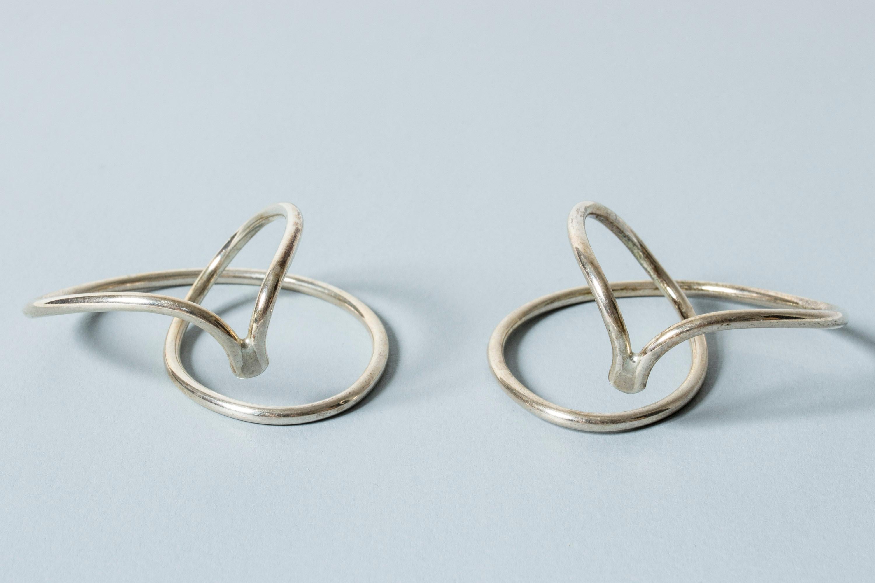 Silver “Swing” Earrings by Allan Scharff, Denmark, 1980s In Good Condition In Stockholm, SE