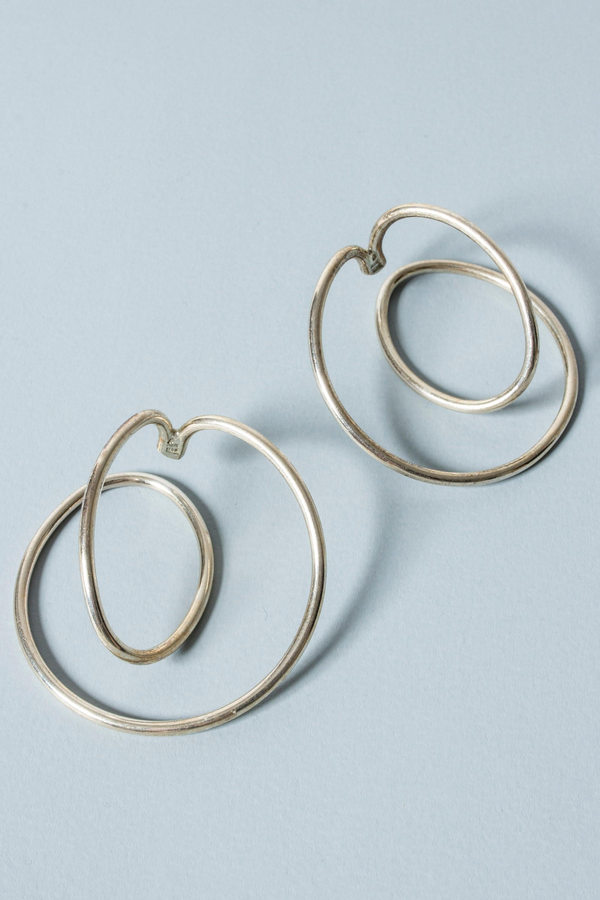 Women's Silver “Swing” Earrings by Allan Scharff, Denmark, 1980s