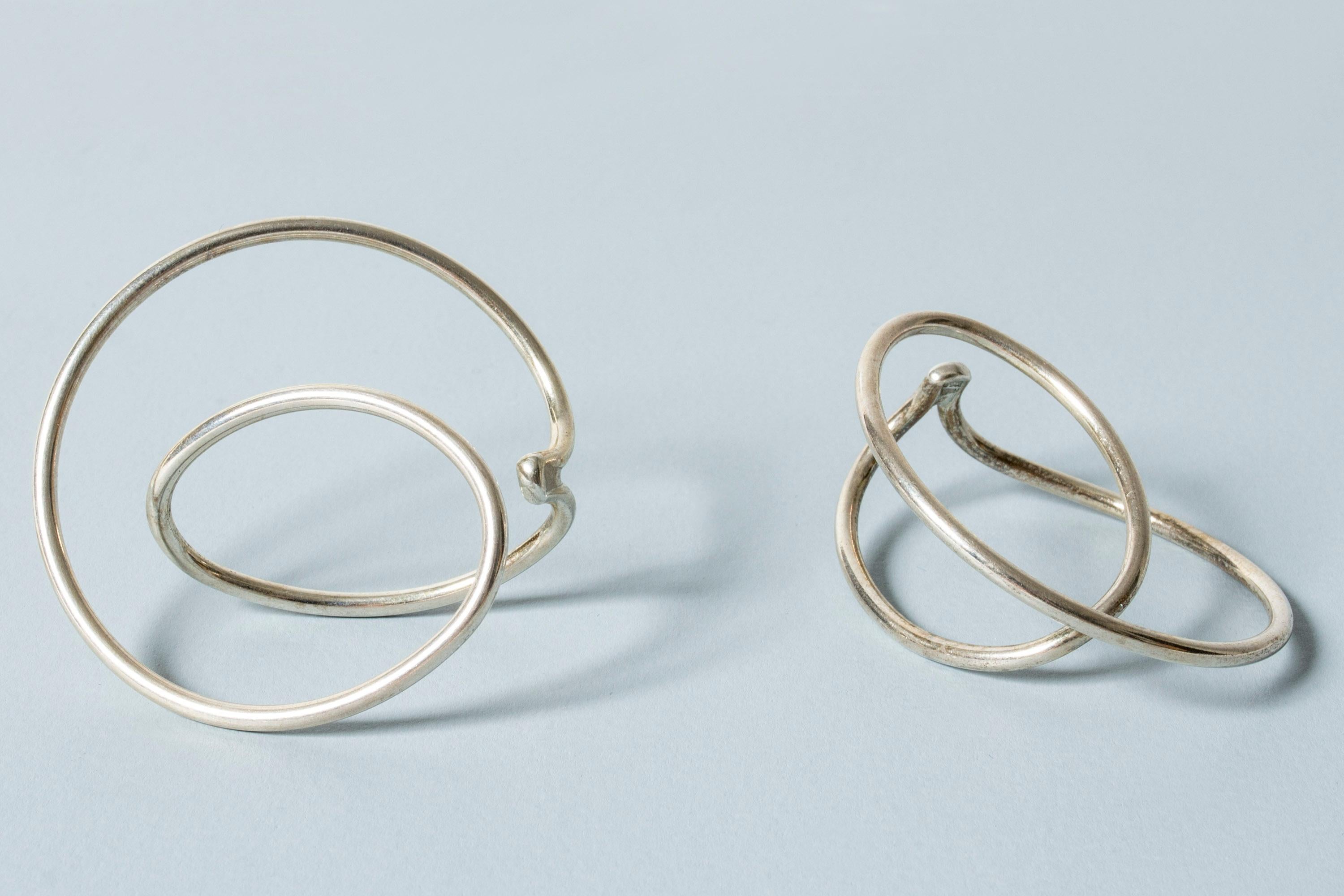 Silver “Swing” Earrings by Allan Scharff, Denmark, 1980s 1