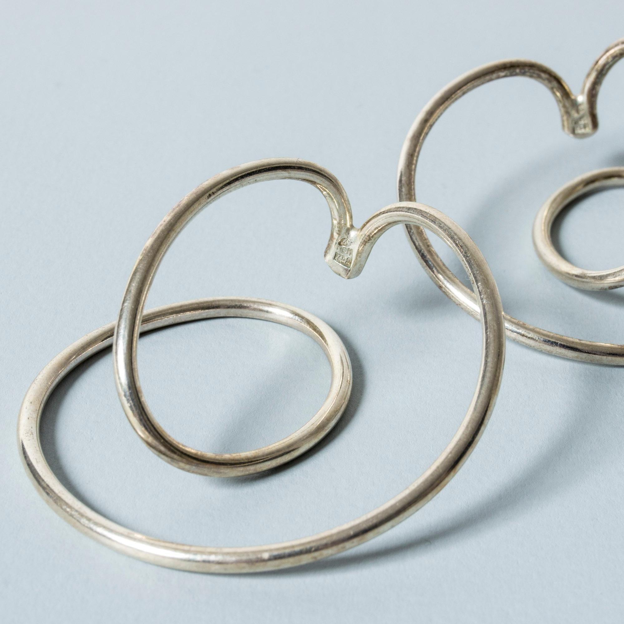 Silver “Swing” Earrings by Allan Scharff, Denmark, 1980s 2