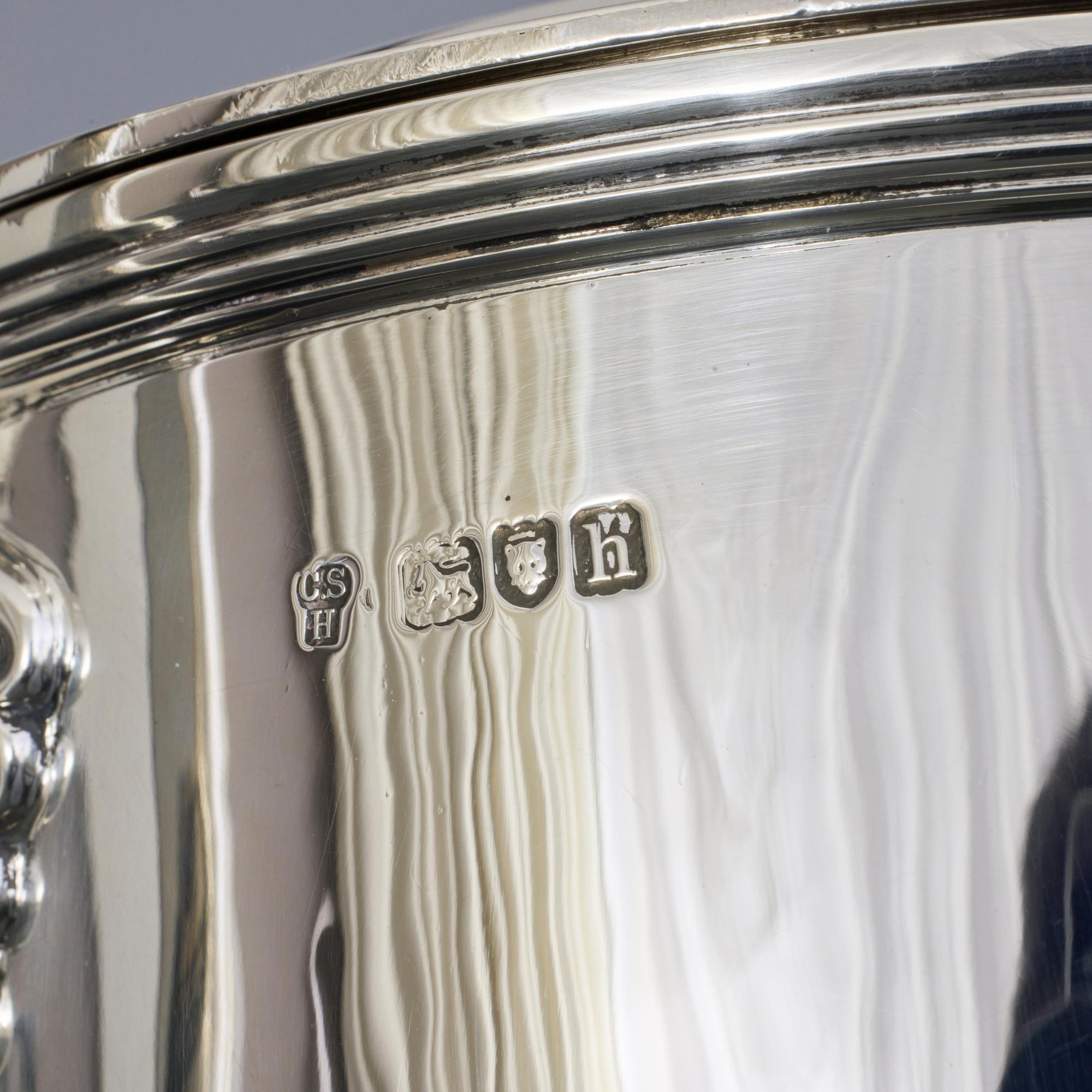 Edwardian neoclassical style sterling silver trophy cup & cover 3