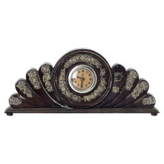 Plata - Reloj de mesa con detalles en plata - Siglo XIX