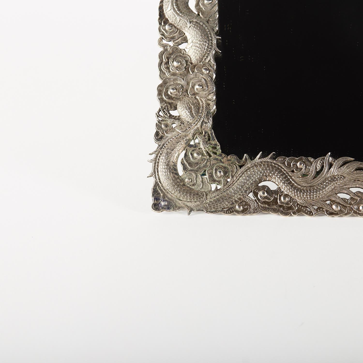 XIXe siècle Miroir de table en argent, Art of Asia, 19e siècle. en vente