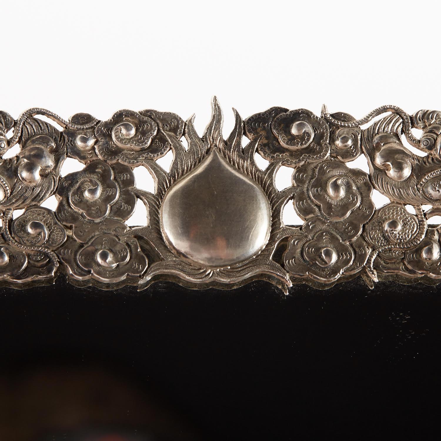 Miroir de table en argent, Art of Asia, 19e siècle. en vente 1
