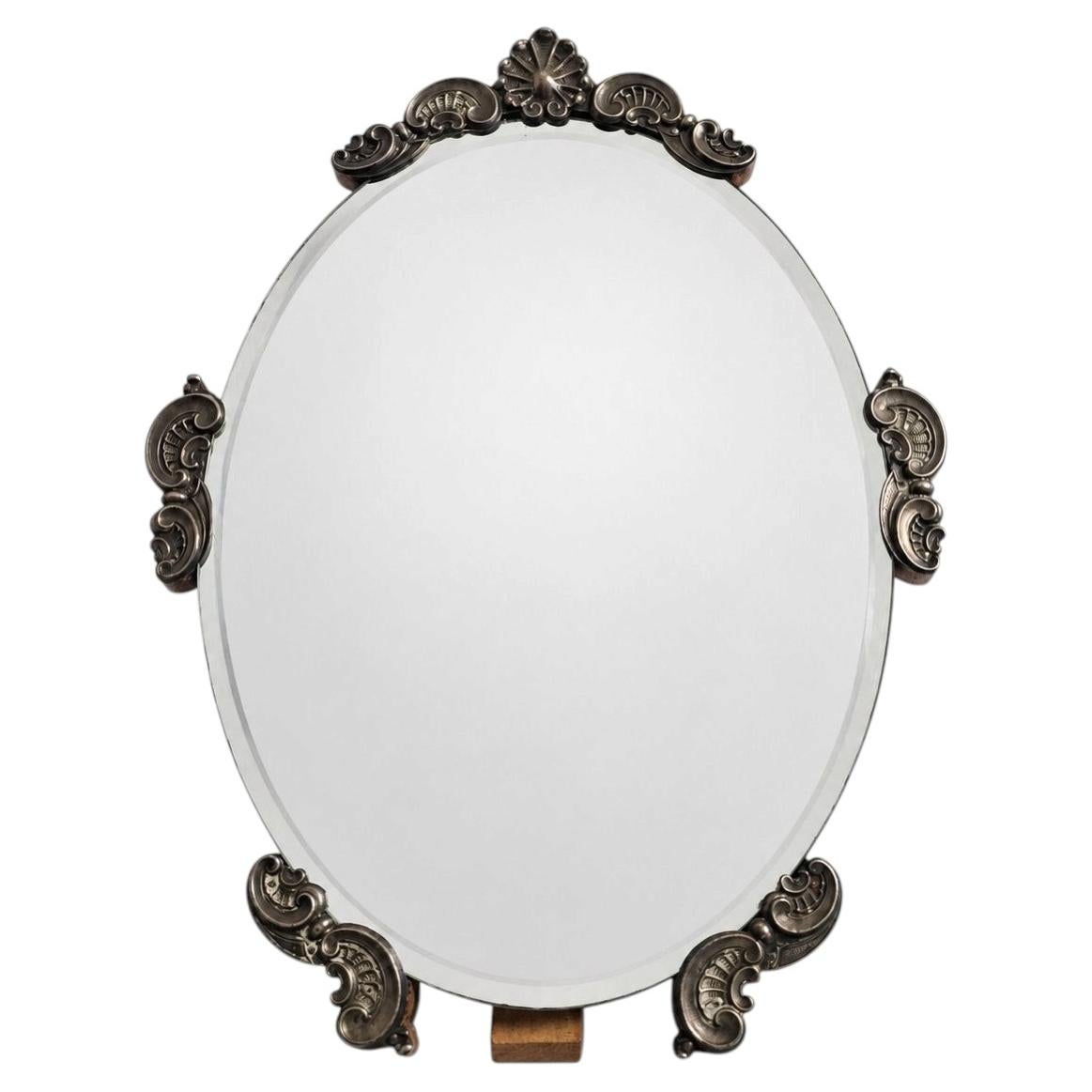 Miroir de table argenté en vente