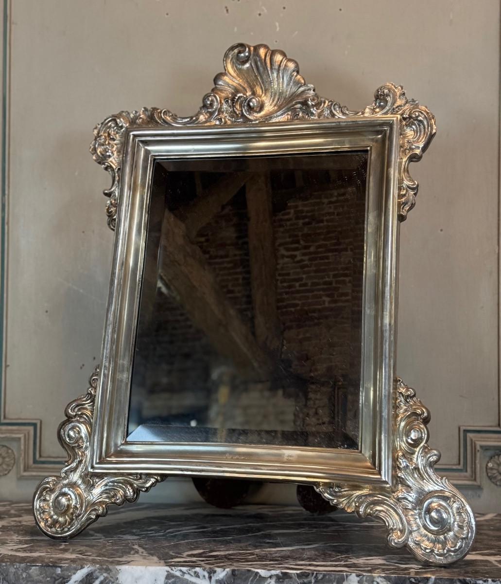 Miroir de table en argent sur socle en bois Venise, vers 1750 en vente 7