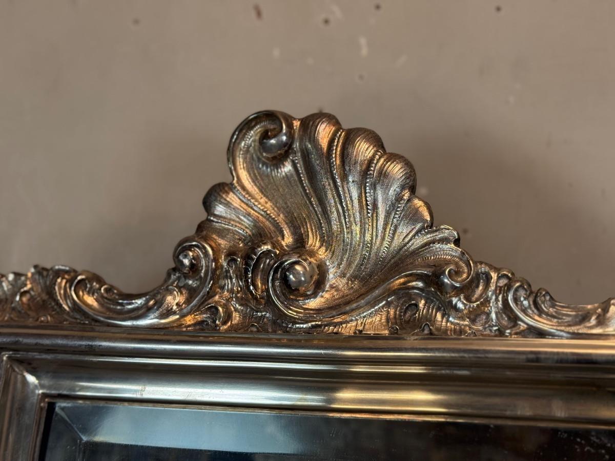Français Miroir de table en argent sur socle en bois Venise, vers 1750 en vente