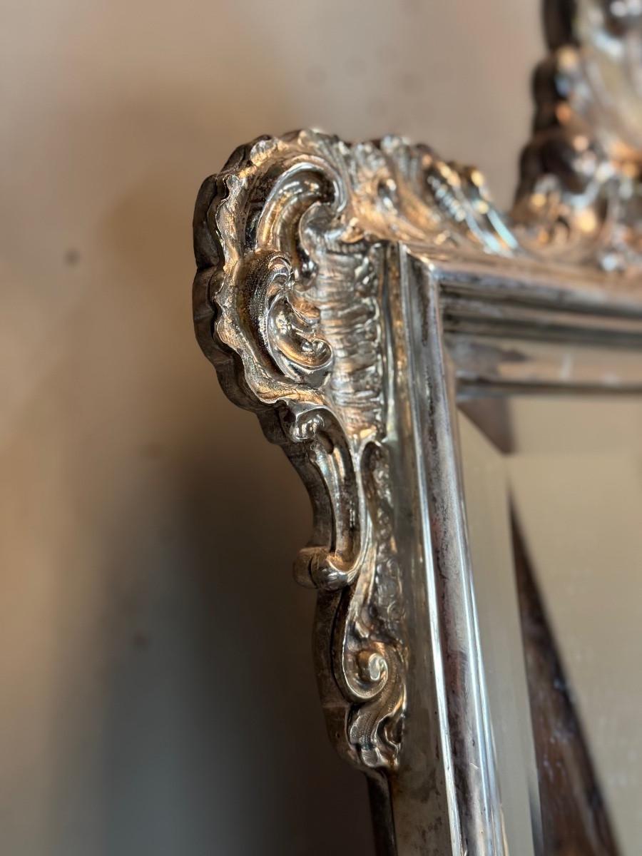 Verre Miroir de table en argent sur socle en bois Venise, vers 1750 en vente