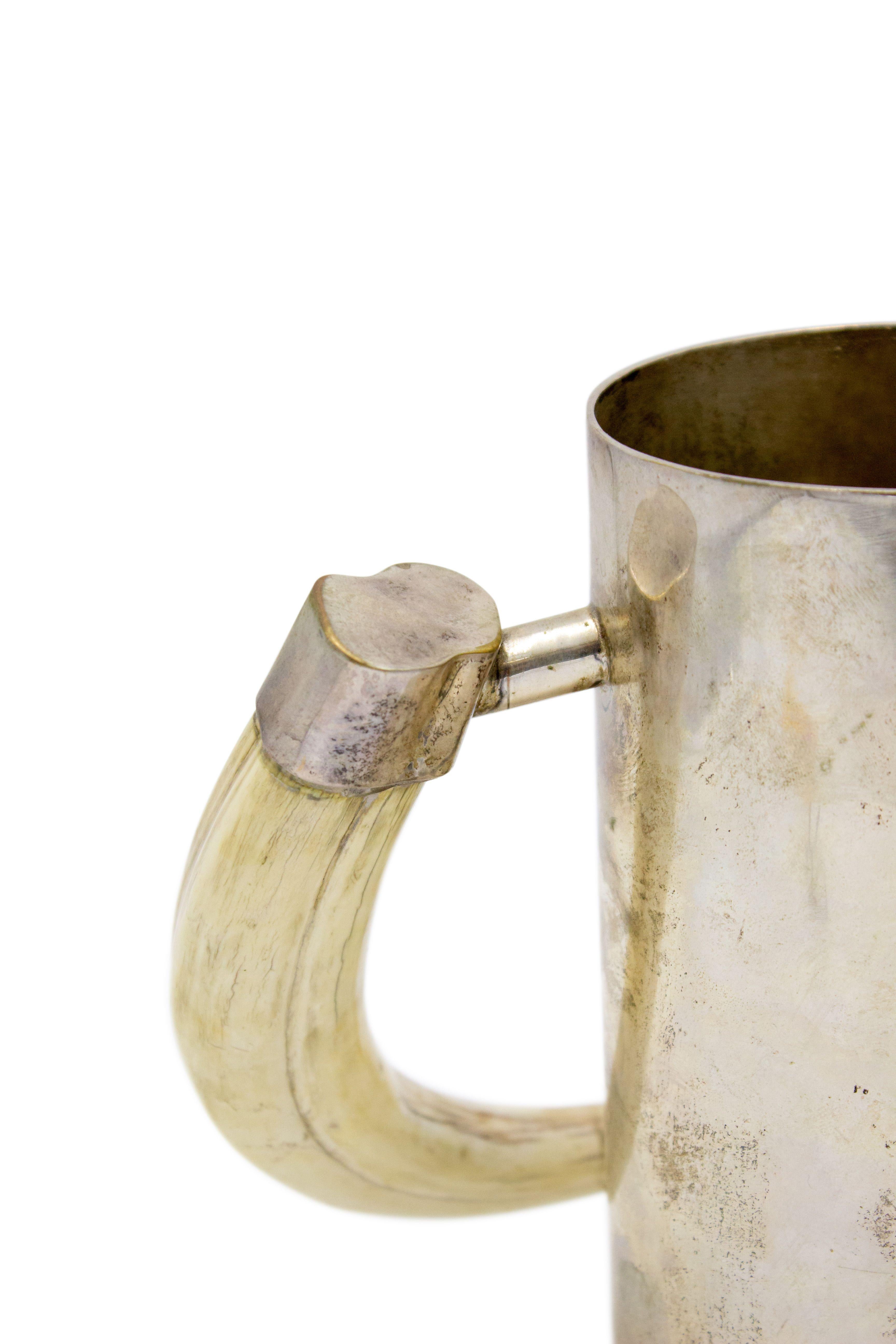 Victorian Silver Tankard with Boar Tusk Handle For Sale