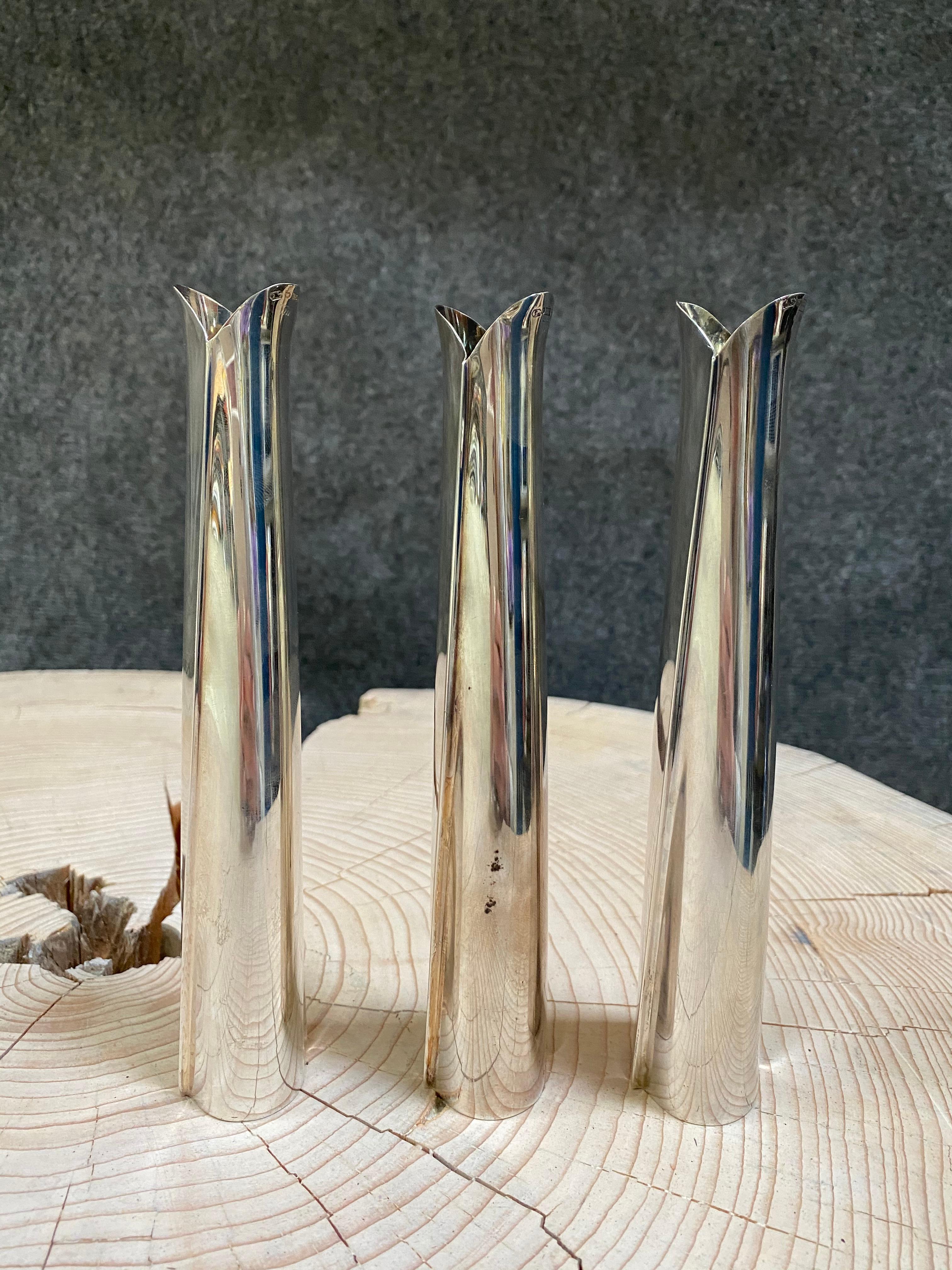 Vases Tapio Wirkkala en argent 3 pièces. en vente 8