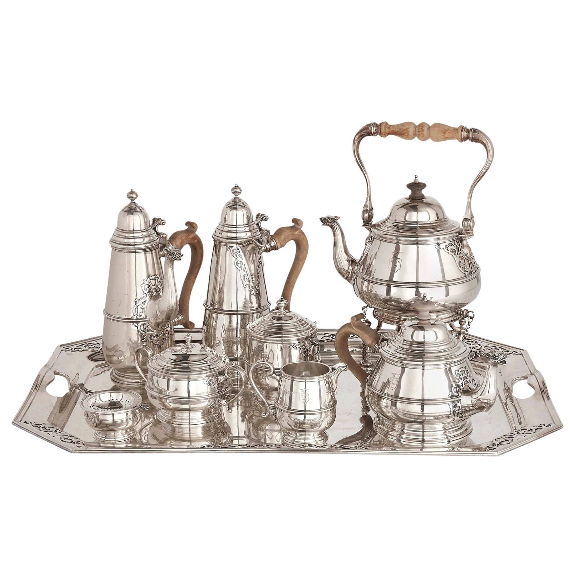 Silver Tea and Coffee Set with Matching Tray