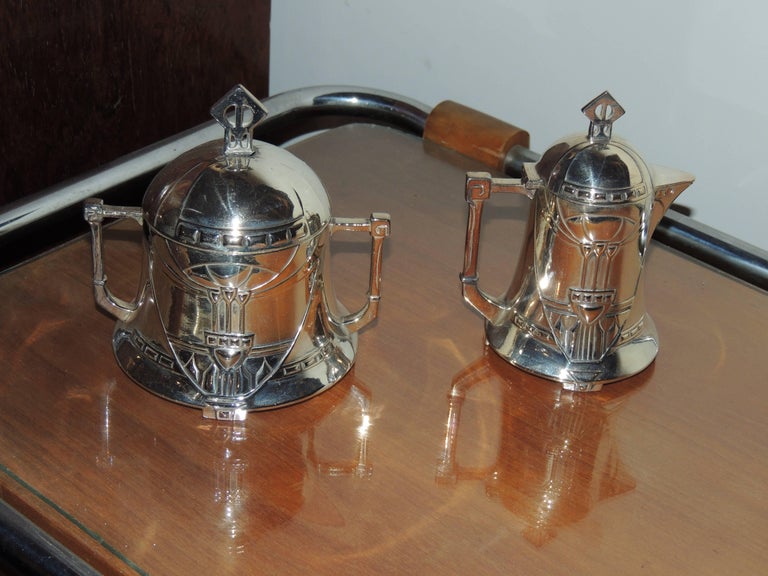 Early 20th Century Silver Tea and Coffee Set WMF Art Nouveau Jugendstil Five-Piece For Sale