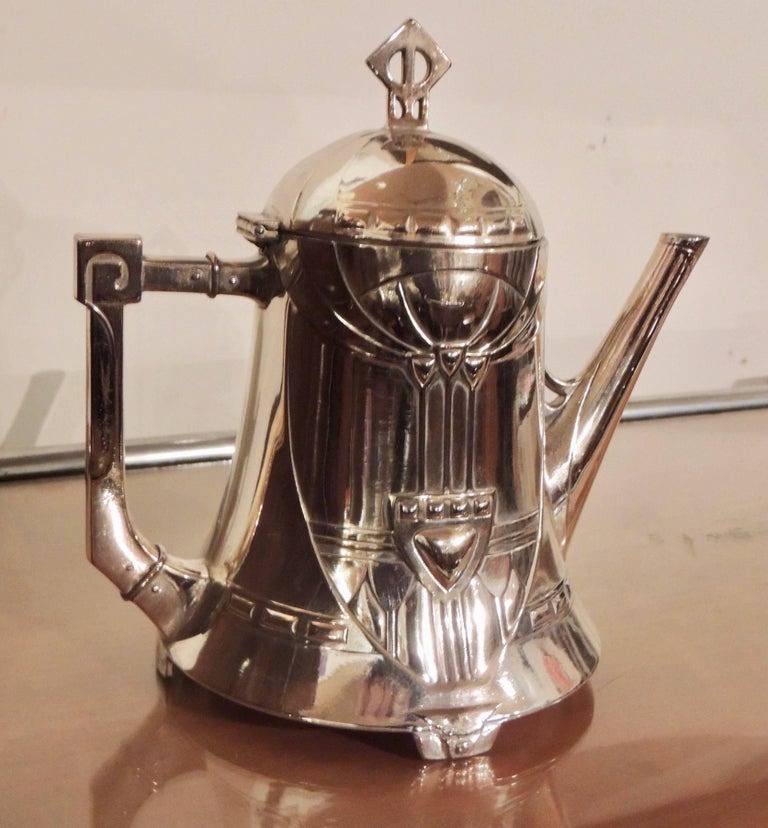 Silver Tea and Coffee Set WMF Art Nouveau Jugendstil Five-Piece For Sale 2
