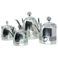 Silver tea service with teapot, milk jug, coffee pot 
sugar bowl