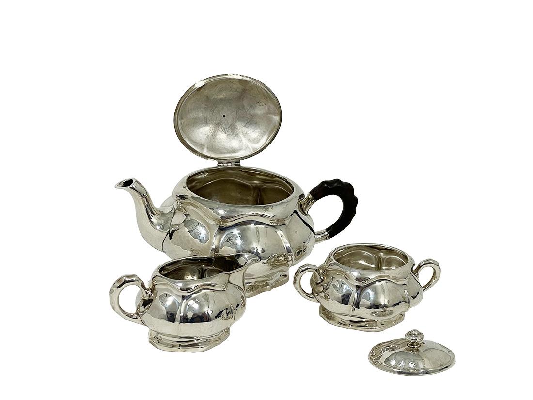 European Silver tea set, ca 1900 For Sale