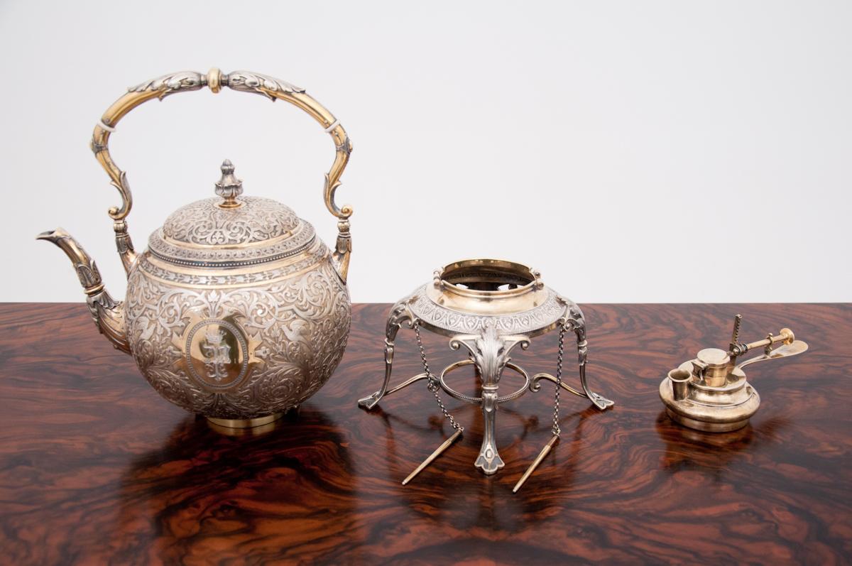 Silver Teapot with Drip Cap, Master Feature 