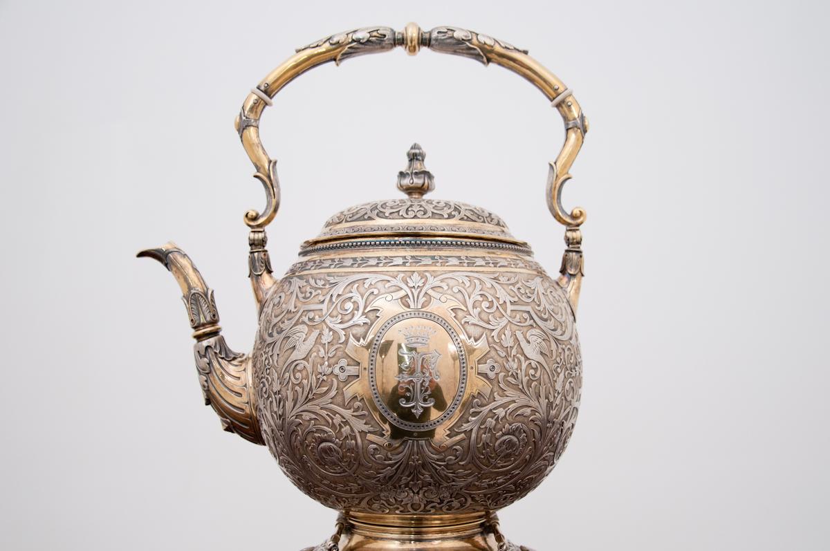 Silver Teapot with Drip Cap, Master Feature 