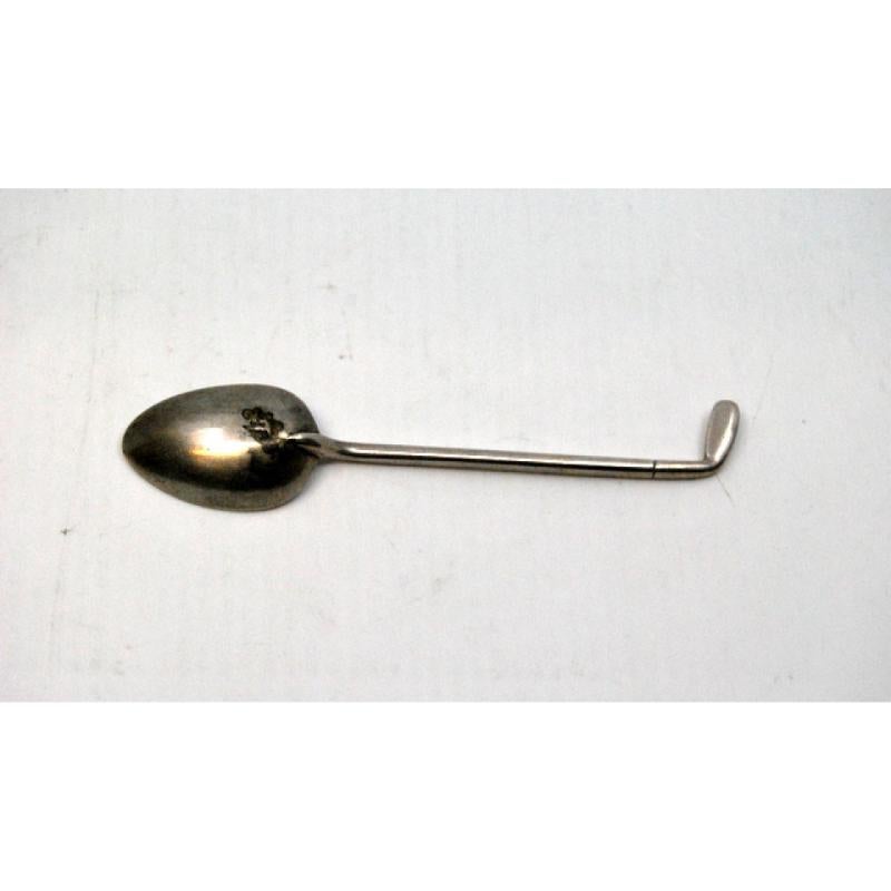 Silver teaspoon shaped like a golf club handle Europeo en venta