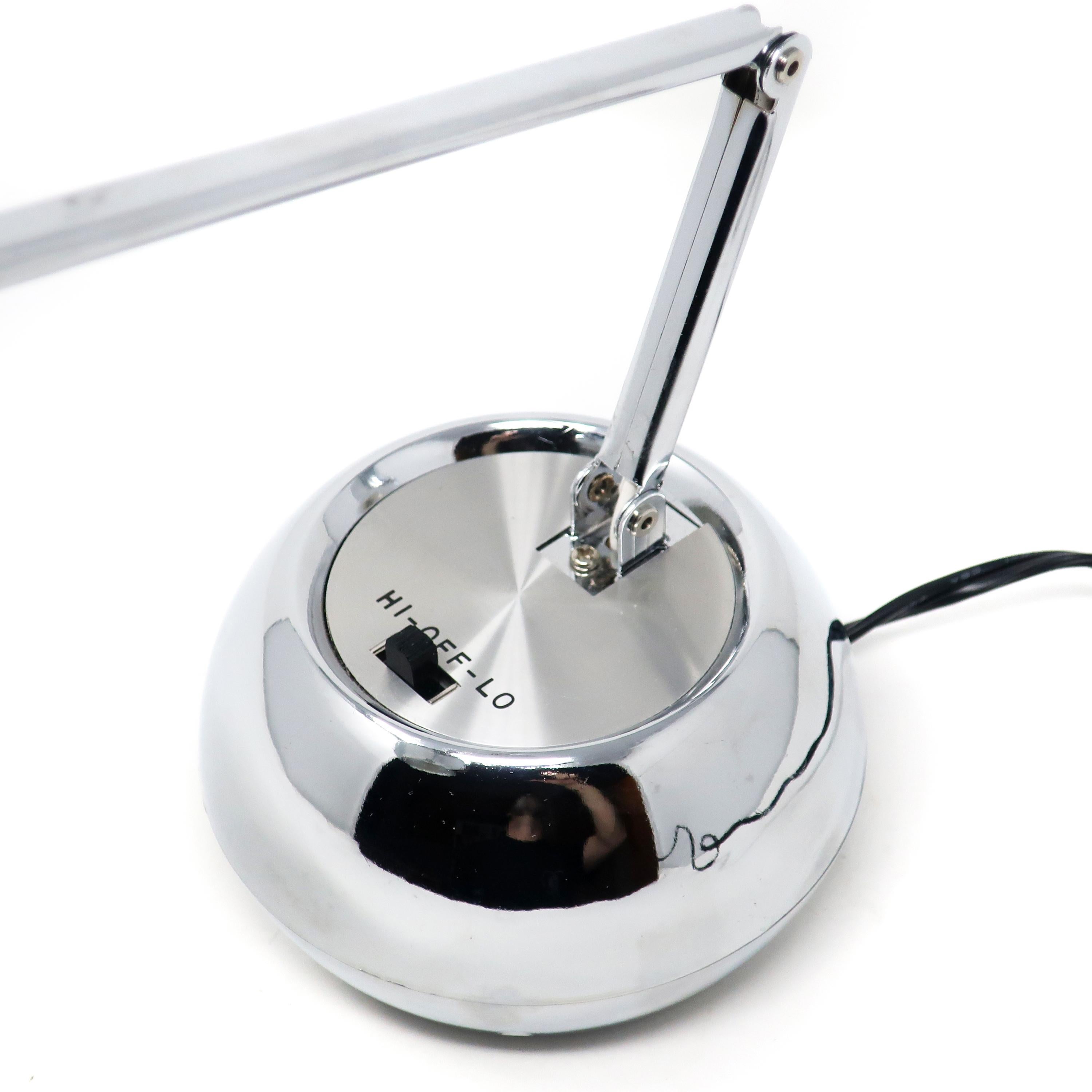 Chrome Silver Tensor Eyeball Desk Lamp