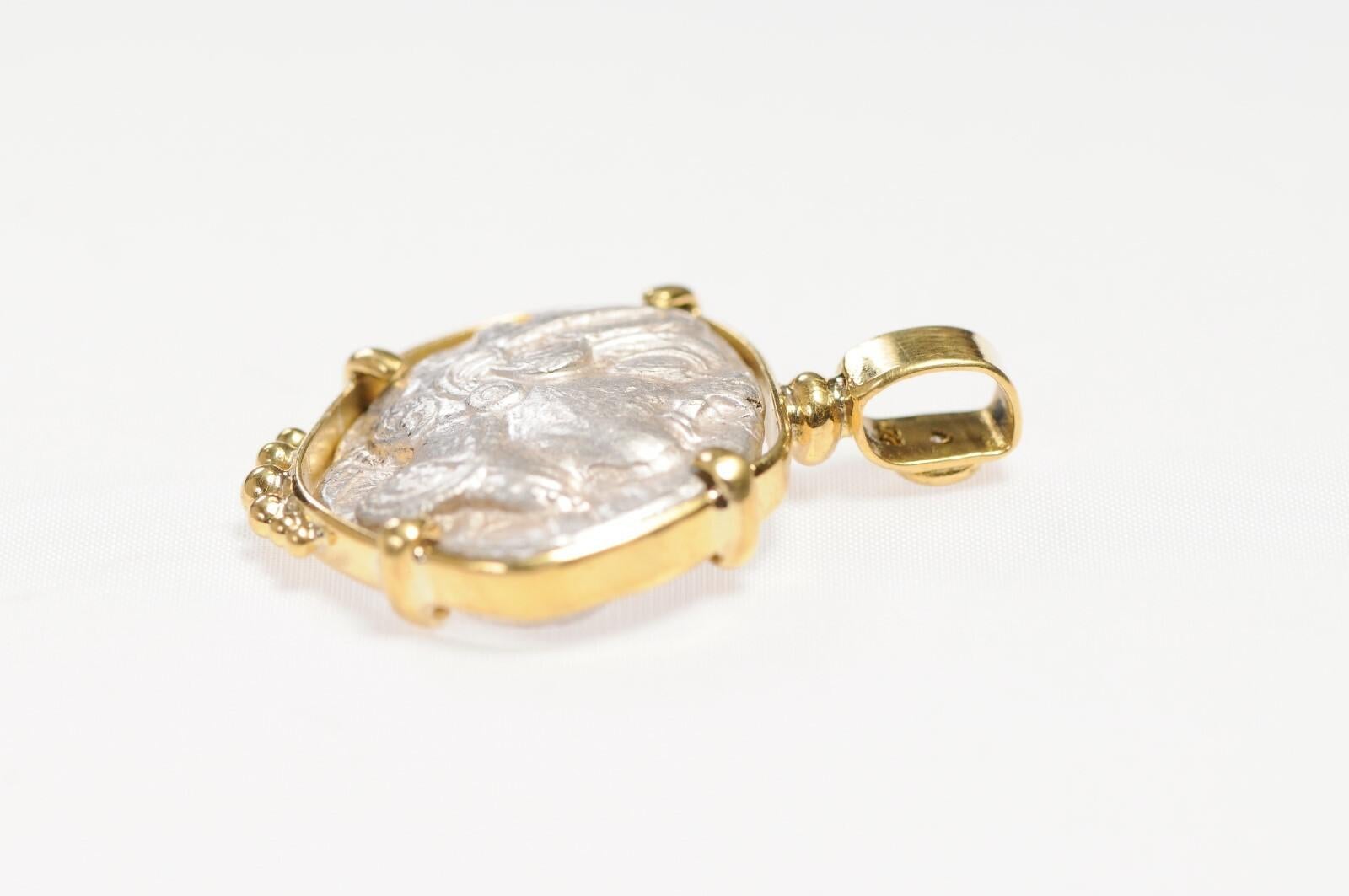 Silver Tetradrachm Owl Pendant w/Diamond For Sale 5