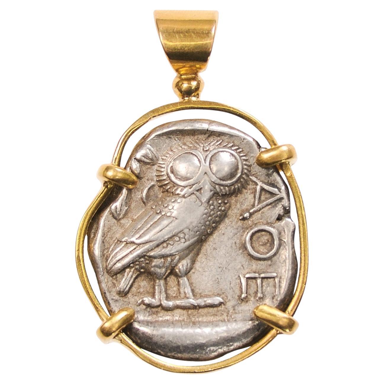 Silver Tetradrachm Pendant from Attica For Sale